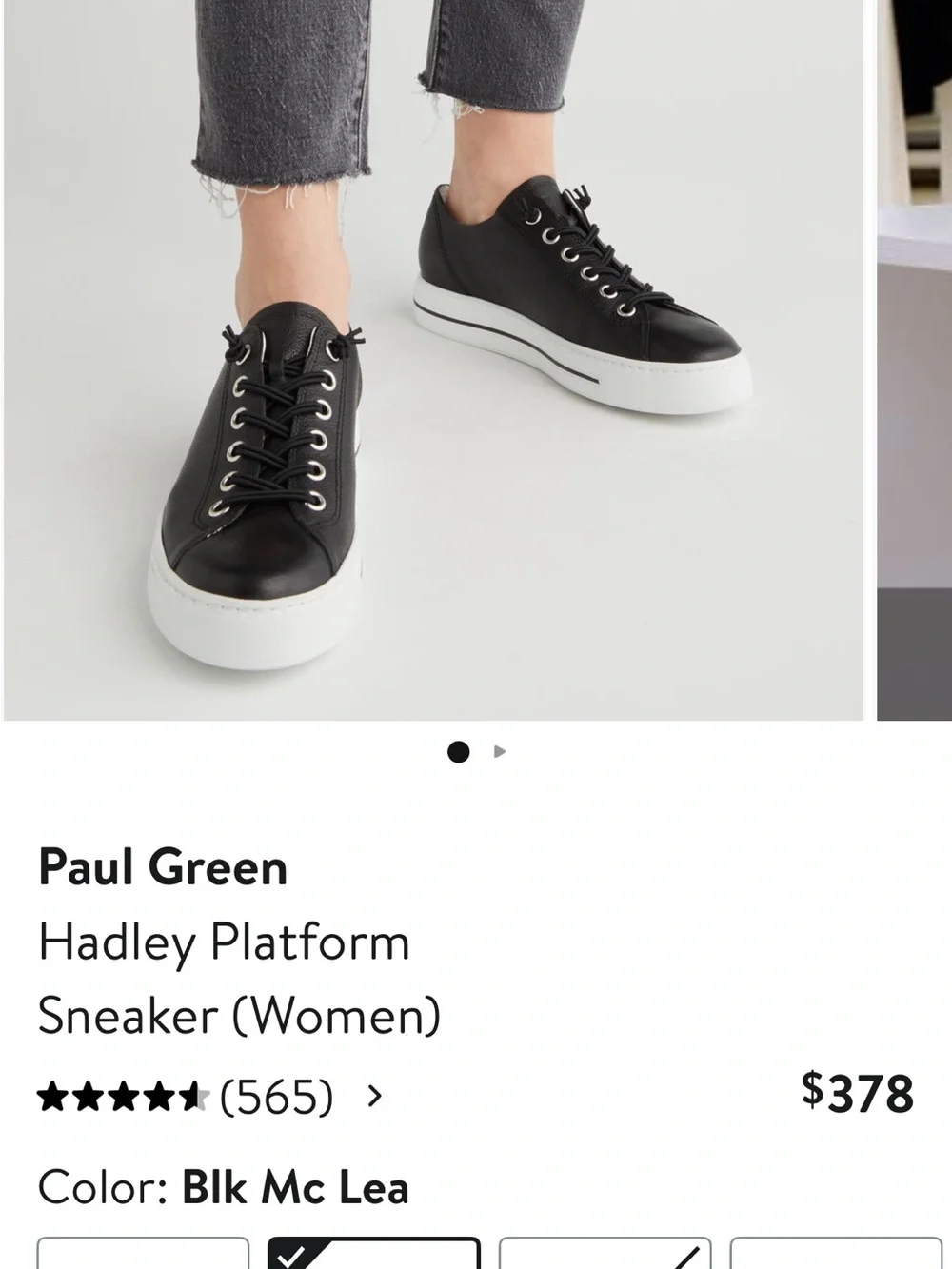Paul Green Black Platform Lace-Up Sneakers